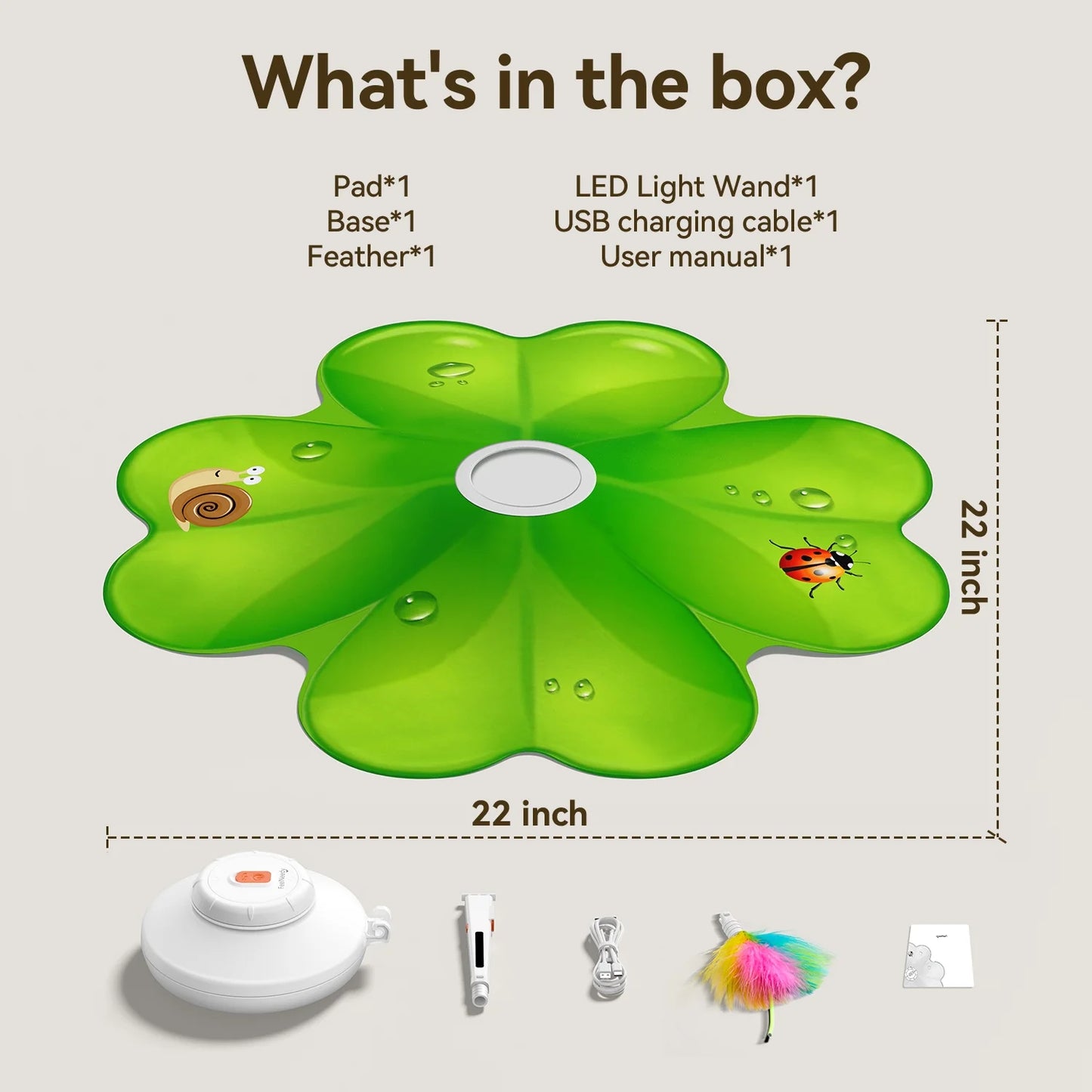 2 in 1 Interactive Cat Toys for Indoor Cats, Automatic Rechargeable Hide and Seek Cat Toy with Moving Concealed Feathers and Red Dot for Cats and Kittens Self Playing