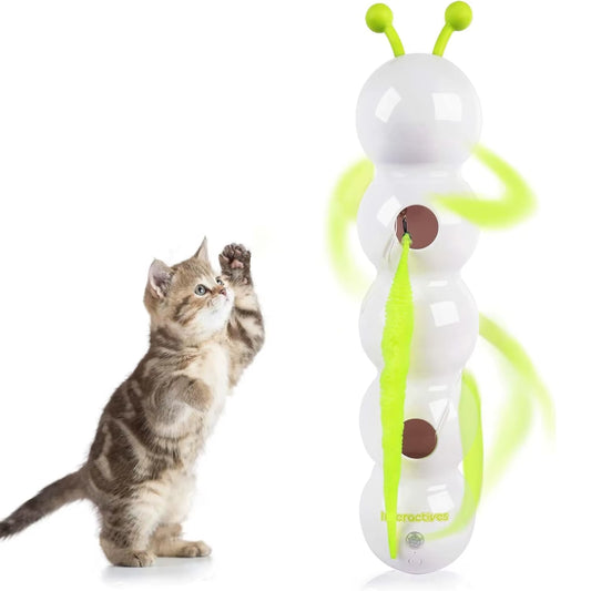 Factory Price Modern Eco-Friendly Plastic Feather Interactive Cat Toy Smart Motion Activated Whack Hole Teaser Automatic Moving