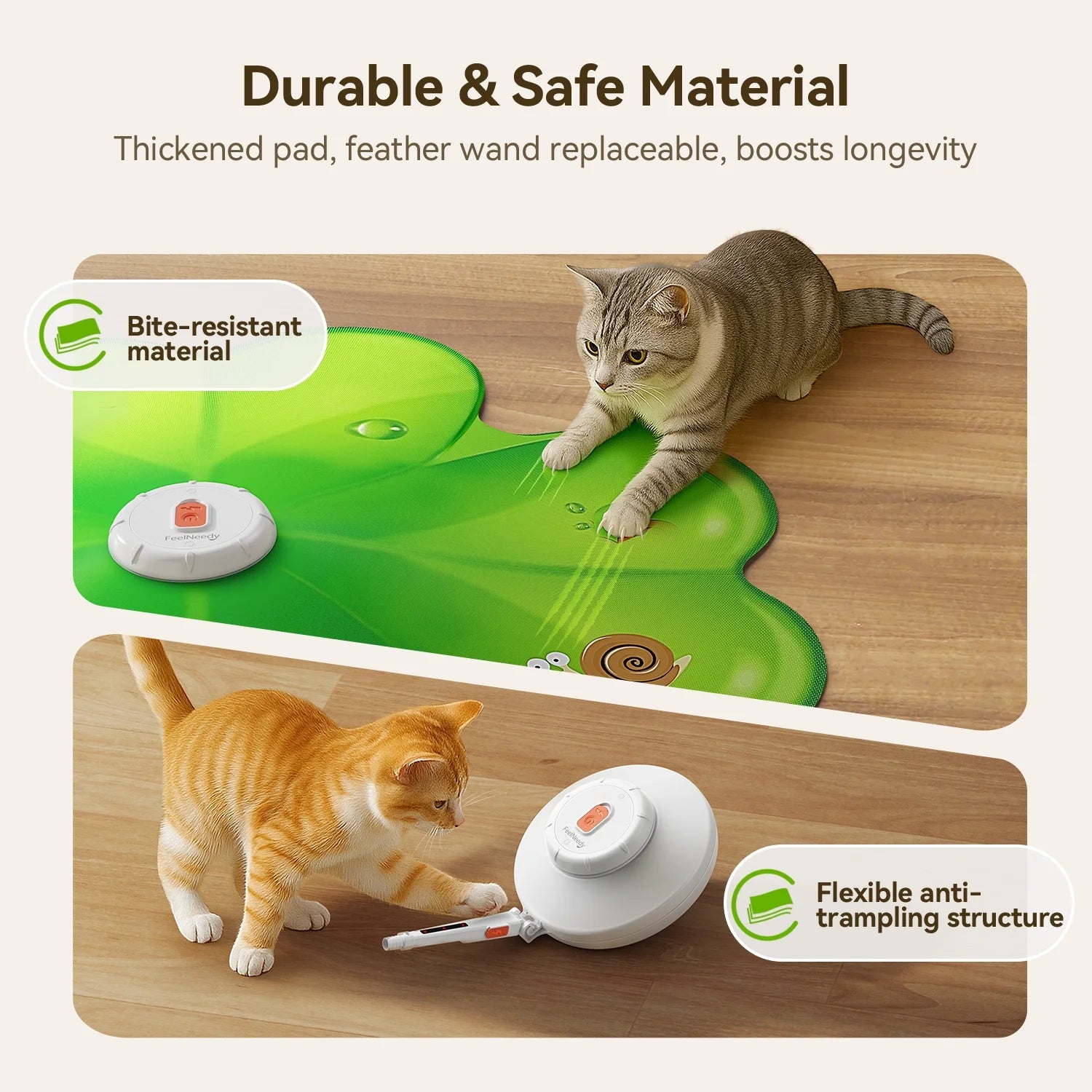 2 in 1 Interactive Cat Toys for Indoor Cats, Automatic Rechargeable Hide and Seek Cat Toy with Moving Concealed Feathers and Red Dot for Cats and Kittens Self Playing