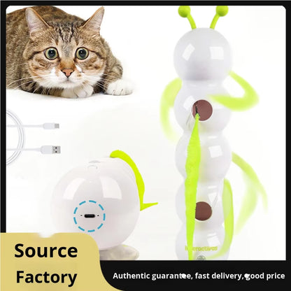 Factory Price Modern Eco-Friendly Plastic Feather Interactive Cat Toy Smart Motion Activated Whack Hole Teaser Automatic Moving