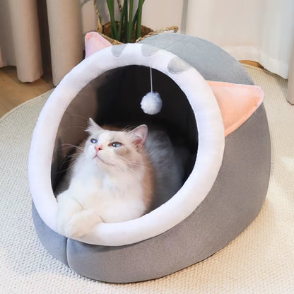 Sustainable Eco-Friendly Washable Comfortable Durable Foldable Solid 100% Cotton Padded Cat Bed Winter Warmth for Small Pets